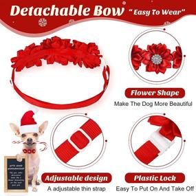 img 1 attached to 🎀 38-Piece Pet Tie Set: 8 Christmas Dog Ties, 15 Dog Flower Collars, and 15 Dog Bow Tie Collars - Adjustable Pet Collar Accessories for Grooming Dogs and Cats