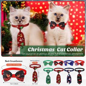 img 2 attached to 🎀 38-Piece Pet Tie Set: 8 Christmas Dog Ties, 15 Dog Flower Collars, and 15 Dog Bow Tie Collars - Adjustable Pet Collar Accessories for Grooming Dogs and Cats