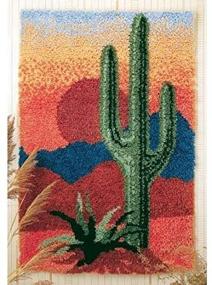 img 3 attached to Wonderart 27x40 Latch Hook Kit: Desert Sun - Create Stunning Desert-Inspired Masterpieces