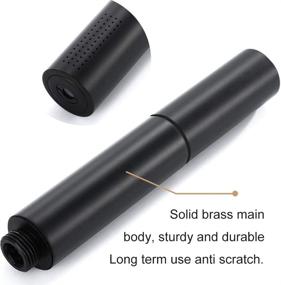 img 2 attached to Premium Matte Black Solid Brass Handheld Shower Head Set with Stainless Steel Hose & Holder - Double Function Design