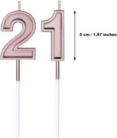 img 3 attached to 🎂 Stylish Rose Gold 21st Birthday Cake Candles - Perfect Decoration for Memorable Celebrations!