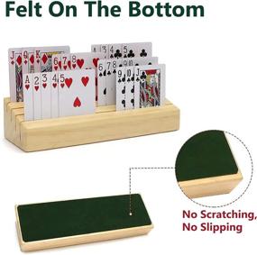 img 1 attached to 🃏 Plusvivo Wooden Card Holders for Playing Cards - Set of 2 | Perfect for Small-Hands and Arthritic | Ideal for Go Fish, Canasta, Pinochle, Bridge, Hand and Foot