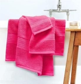 img 3 attached to 🛀 Glamburg 6 Piece Towel Set, 100% Combed Cotton - 2 Bath Towels, 2 Hand Towels, 2 Wash Cloths - Luxury Hotel Quality Ultra Soft Highly Absorbent - 600 GSM - Bathroom Towel Set in Hot Pink