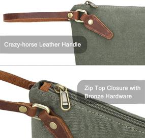 img 2 attached to 👜 Zeamoco хлопковая сумочка-клатч с кожаным лямкой - большая косметичка для женщин и мужчин.