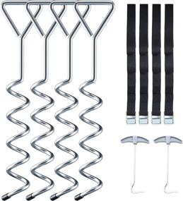 img 4 attached to 🔒 Sportneer Trampoline Anchors - Galvanized for Superior Strength and Stability