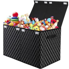 img 4 attached to Kids' Flip Top Toy Chest Storage: Optimal Furniture, Decor, and Storage Solution for Children