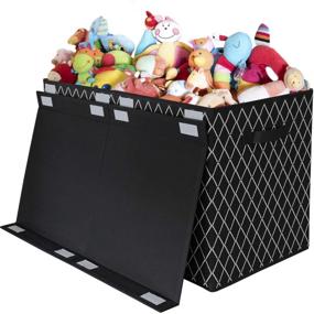 img 3 attached to Kids' Flip Top Toy Chest Storage: Optimal Furniture, Decor, and Storage Solution for Children