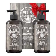 🧔 viking revolution beard wash & conditioner set: soften, smooth, and strengthen your beard with argan & jojoba oils - peppermint and eucalyptus scent logo