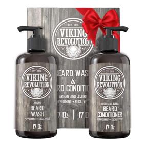 img 4 attached to 🧔 Viking Revolution Beard Wash & Conditioner Set: Soften, Smooth, and Strengthen your Beard with Argan & Jojoba Oils - Peppermint and Eucalyptus Scent