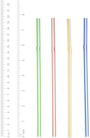 img 3 attached to [200 Pack] Assorted Colors Striped Flexible Disposable Plastic Drinking Straws - 7.75" High