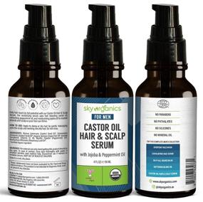 img 3 attached to 🌿 Sky Organics Hair Growth Serum with Castor Oil: Revitalizing & Nourishing Scalp Treatment for Men, infused with Peppermint Oil, Argan Oil & Jojoba Oil - Organic & Cruelty-Free