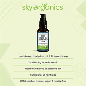 img 2 attached to 🌿 Sky Organics Hair Growth Serum with Castor Oil: Revitalizing & Nourishing Scalp Treatment for Men, infused with Peppermint Oil, Argan Oil & Jojoba Oil - Organic & Cruelty-Free