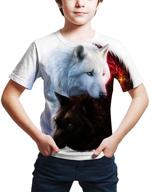 3d wolf t-shirts: printed graphic novelty funny tee for ages 4-14 - boys, girls, youth logo