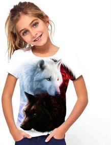 img 2 attached to 3D Wolf T-Shirts: Printed Graphic Novelty Funny Tee for Ages 4-14 - Boys, Girls, Youth