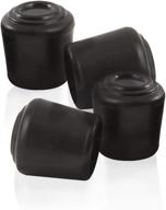 🔴 rubber leg tips black: protect your floors with 1" 4-count logo