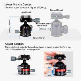 img 2 attached to 🔝 High Performance Koolehaoda Low Profile Ball Head with Arca Swiss Quick Release Plates - Max Load 26lbs/12kg, φ36mm Ball Diameter for DSLR Cameras Tripods Monopods - (E2)