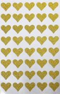 ❤️ 200 pack of royal green gold heart stickers: glitter envelope labels for stationery, invitations, crafts & favors logo