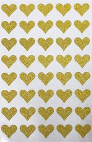 img 4 attached to ❤️ 200 Pack of Royal Green Gold Heart Stickers: Glitter Envelope Labels for Stationery, Invitations, Crafts & Favors