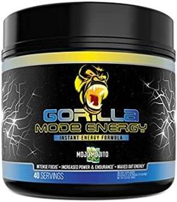 img 4 attached to Gorilla Mode Stim Energy Pre-Workout Formula - Enhanced Focus &amp; Clear 🦍 Mental Energy/L-Tyrosine, Kanna, Caffeine, N-Phenethyl Dimethylamine Citrate, Huperzine A / 144 Grams (Mango Peach)