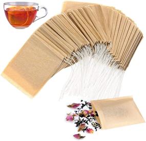 img 4 attached to 🍵 Angooni 300PCS Disposable Tea Filter Bags: 100% Natural & Safe, Drawstring, 1-Cup Capacity