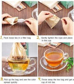 img 1 attached to 🍵 Angooni 300PCS Disposable Tea Filter Bags: 100% Natural & Safe, Drawstring, 1-Cup Capacity