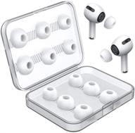 🎧 enhance your airpods pro experience with premium 12-piece replacement ear tips - silicone ear buds tips complete with portable storage box and perfect fit in the charging case (s/m/l, white) logo