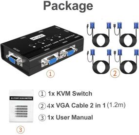 img 3 attached to 🖥️ MT-VIKI 4 Port USB VGA KVM Switch: Share 4 Computers on One Monitor, Keyboard, Mouse & USB Speaker