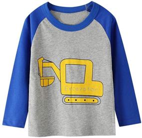 img 2 attached to 3 Packs Sets of Boys Long Sleeve Cotton T-Shirts - Casual Winter Crewneck Basic Active Tops, Tee Tunics Shirts