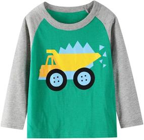 img 1 attached to 3 Packs Sets of Boys Long Sleeve Cotton T-Shirts - Casual Winter Crewneck Basic Active Tops, Tee Tunics Shirts