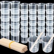 🥤 complete set of 36 resin mixing cups: 12x 100ml, 24x 50ml - leobro logo