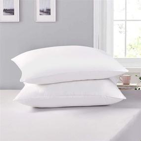 img 4 attached to 🌤️ Puredown King Size Soft Down Feather Bed Pillows - Ultra Comfortable 2-Pack with Washable 100% Cotton Cover