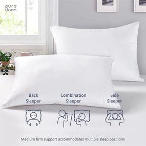 img 3 attached to 🌤️ Puredown King Size Soft Down Feather Bed Pillows - Ultra Comfortable 2-Pack with Washable 100% Cotton Cover
