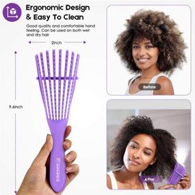 img 1 attached to Detangling Brush for Natural Hair: No-Pain, No-Pull Solution for 3a to 4c Texture, African American Hair - Wet or Dry