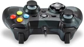 img 3 attached to 🎮 Enhanced Wired Gaming Controller EasySMX | PC Game Joystick with Dual-Vibration Turbo & Trigger Buttons | Compatible with Windows/Android/PS3/TV Box | Camouflage-Black