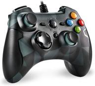 🎮 enhanced wired gaming controller easysmx | pc game joystick with dual-vibration turbo & trigger buttons | compatible with windows/android/ps3/tv box | camouflage-black logo