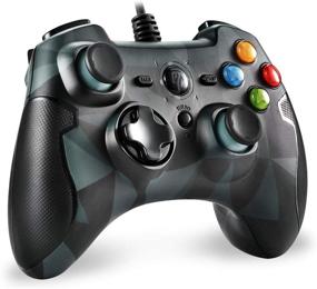 img 4 attached to 🎮 Enhanced Wired Gaming Controller EasySMX | PC Game Joystick with Dual-Vibration Turbo & Trigger Buttons | Compatible with Windows/Android/PS3/TV Box | Camouflage-Black