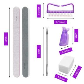 img 3 attached to 💅 Ahier Nail Polish Remover Tool Set: 10Pcs Clips Caps, Two-sided Files, Pads, Polishing Strip, Cuticle Pusher, Nail Brush