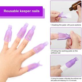 img 2 attached to 💅 Ahier Nail Polish Remover Tool Set: 10Pcs Clips Caps, Two-sided Files, Pads, Polishing Strip, Cuticle Pusher, Nail Brush