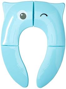 img 4 attached to 🚽 Travel AID Folding Portable Potty Training Toilet Seat Cover Liner with Non-Slip Silicone Pads and Carry Bag - Blue Owl Shape