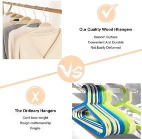 img 2 attached to Premium Basswood Closet Hangers - 10 Pack of Heavy-Duty Wooden Hangers with 360° Swivel Hook, Non-Slip Features, and Hanger Strap for Coats, Jackets, Pants, Shirts, Skirts, and Suits