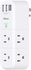 img 4 attached to 🔌 High-Performance USB Outlet Extender Surge Protector - Rotating Plug, 6 AC Multi-Plug Outlet and 3 USB Ports (including 1 USB C), 1800 Joules, 3-Sided Swivel Power Strip with Spaced Outlet Splitter - Ideal for Home, Office, and Travel