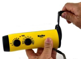 img 1 attached to 🔦 Kaito KA404W Emergency Hand Crank Dynamo 5-LED Flashlight - AM/FM/NOAA Weather Radio, Cellphone Charger, Lithium Rechargeable Battery (Yellow)