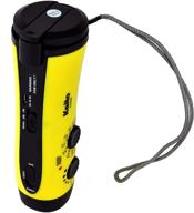 🔦 kaito ka404w emergency hand crank dynamo 5-led flashlight - am/fm/noaa weather radio, cellphone charger, lithium rechargeable battery (yellow) logo