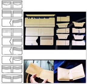 img 4 attached to 🔳 Набор из 14 прозрачных акриловых шаблонов для вырезки узоров на кошельках из кожи - инструмент для самостоятельного изготовления кожаных изделий.