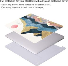 img 2 attached to 🖥️ Durable Rubber Coated Plastic Cover for MacBook Air 13 Inch Model A1369/A1466 with Keyboard Cover - iCasso Abstract Scenery Case