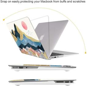 img 1 attached to 🖥️ Durable Rubber Coated Plastic Cover for MacBook Air 13 Inch Model A1369/A1466 with Keyboard Cover - iCasso Abstract Scenery Case