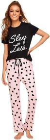 img 4 attached to 👚 Cute and Comfy: Milumia Women's Short Sleeve Pajama Set with Round Neck Tops and Pants