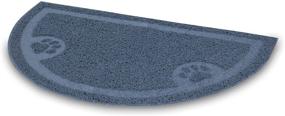 img 2 attached to Petmate Litter Catcher Mat in Half Circle Shape - Ice Blue