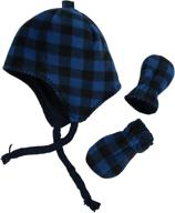 🧣 n'ice caps little boys and baby reversible fleece skater set with hat and mittens: a warm and stylish combo! logo