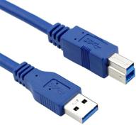 bluwee usb 3.0 cable - type a-male to type b-male - 10ft (3m) - round blue for enhanced seo logo